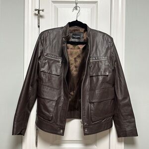 Via Condotti - Women’s Vintage Genuine Brown Leather Jacket - LARGE